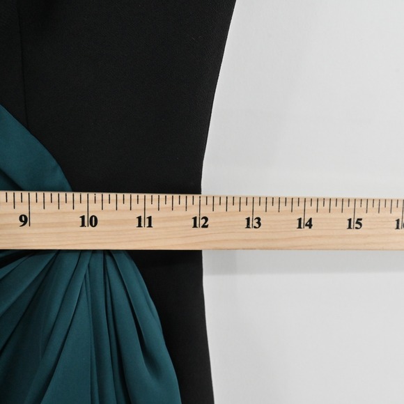 JILL STUART Two Tone Side Wrap Mini Dress Size 0 Black Green Cocktail Party Luxe - Picture 6 of 13